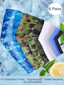 Manchons de compression camouflage pour sports de plein air, protection UV, rafraîchissants, légers, en soie glacée, pour la randonnée, la pêche, le cyclisme - Product Image 6