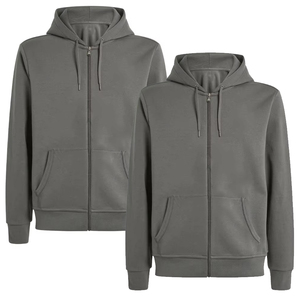 Sweat-shirt en molleton décontracté à fermeture éclair pour homme adulte, confortable, 270 GSM, automne, uni, manches longues, écologique, respirant - Product Image 5