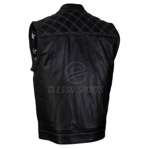 Chaleco de cuero de diseño personalizado, chaleco de cuero de color sólido para hombre, chaleco de cuero de estilo urbano para hombre de alta calidad - Product Image 6