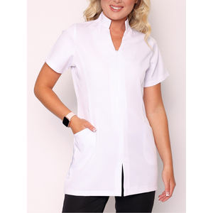 Tunique de mode personnalisable pour femmes, uniforme de salon de beauté et SPA, haut d'hôtel à col en V avec fente latérale - Product Image 2