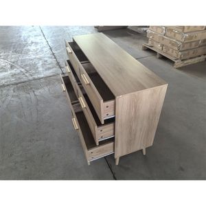 Modern <b>6</b>-<b>Drawer</b> Dresser with Wide Wood Handles Rattan Chest of <b>Drawers</b> for Bedroom <b>6</b> <b>Drawers</b> Chest of Dressers - Product Image 3