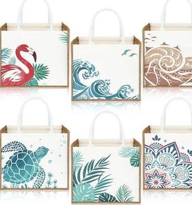 กระเป๋าผ้ากระสอบป่านธรรมชาติแบบขายส่ง พร้อมซับในกันน้ำ สำหรับใช้ในซูเปอร์มาร์เก็ตและงานแสดงสินค้า - Product Image 6