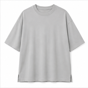 Custom Silver Grey Cotton <b>Modal</b> Athletic Mens Oversized Short Sleeve <b>T</b>-<b>Shirt</b> MTS-OVR-0045 - Product Image 1