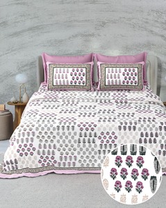 Parure de lit et couvre-lit Sansar unique, imprimée à la main, 100 % coton, 200 fils, anti-acariens, toutes saisons, style bohème, décoration intérieure indienne - Product Image 2