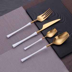 New Arrival Luxury 18/10 Stainless Steel Flatware <b>Set</b> 4pcs Cutlery with Unique Handle New Arrival 4Pcs Gift <b>Set</b> <b>Spoon</b> <b>Fork</b> <b>Set</b> - Product Image 6
