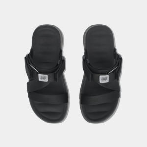 Sandalias Unisex Negras de Punta Abierta con Tiras Cruzadas y Correa de Talón Giratoria, Diseño Ligero con Parche de Goma - Product Image 5