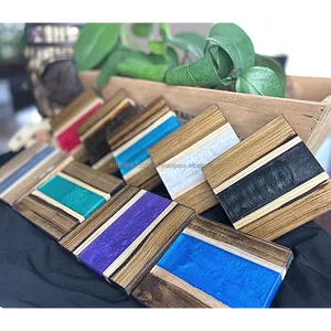 <b>Epoxy</b> <b>Resin</b> Coaster with Handmade Artistic Design Eco-Friendly Square Shape From Casglow Heritage <b>for</b> Home and <b>Table</b> Decor - Product Image 4