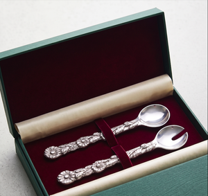 Uniquely Designed Floral Salad Server Antique Silver With Floral Embossed Handle for <b>Gift</b> <b>Hamper</b> Housewarming Restaurant - Product Image 4