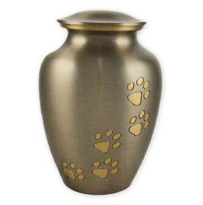 Urnes funéraires pour animaux de compagnie en laiton, design patte dorée, prix de gros imbattable, urnes métalliques classiques haut de gamme pour salons funéraires - Product Image 6