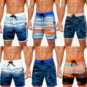 Shorts de bain pour hommes personnalisés en gros, extensibles dans 4 directions, séchage rapide, pour surf et plage, taille haute, motif imprimé sans bretelles, rayé XL - Product Image 3