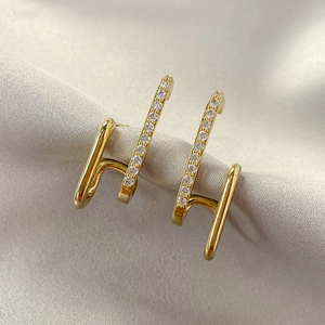 Pendientes de Moda con Diamantes Cultivados en Laboratorio de 10K, Pendientes de Alta Costura, Joyería de Aleación Popular para Mujer, Accesorios de Moda - Product Image 5