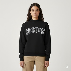 Sudadera de Cuello Alto de Felpa de Poliéster/Algodón de Calidad Profesional para Mujer, Ligera, Bordada, Ecológica y Transpirable - Product Image 6