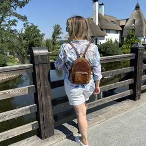 Travel Friendly Genuine Leather Mini <b>Laptop</b> Backpack <b>Women</b> Small Real Leather Backpack Purse Daypack <b>Bag</b> Custom LMBP-0050 - Product Image 5