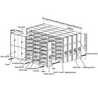 Sistema de Estanterías Móviles de Alta Densidad, Archivo Móvil, Gabinete Eléctrico Compacto, Estanterías Móviles Compactas