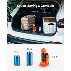 Martinetto Idraulico a Bottiglia Saldato per Carichi Pesanti da 4 Tonnellate (8818.4 Libbre) per Auto e SUV, Intervallo di Sollevamento 7.3-13.8 Pollici - Product Image 3