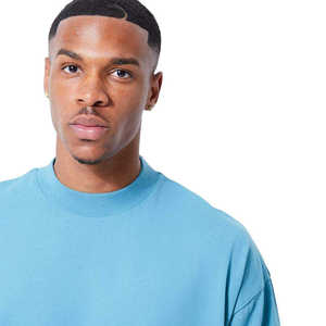 Custom Wholesale High Quality Heavyweight 100% Cotton Oversized Men's T <b>Shirt</b> Streetwear Drop Shoulder Plain Blank T-<b>shirt</b> Tee - Product Image 2