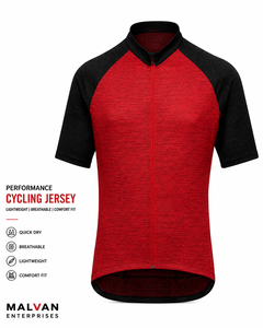เสื้อปั่นจักรยานแขนยาวสีแดงสำหรับผู้ชาย MALVAN ENTERPRISES แห้งเร็ว ระบายอากาศได้ดี น้ำหนักเบา สวมใส่สบาย ผลิตจากโพลีเอสเตอร์ 240 กรัม - Product Image 1