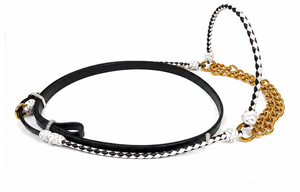 Premium Dressage <b>Horse</b> Riding Halter Genuine Leather <b>Brass</b> Chain Waterproof Adjustable Customizable Size Comfortable Fit Custom - Product Image 3