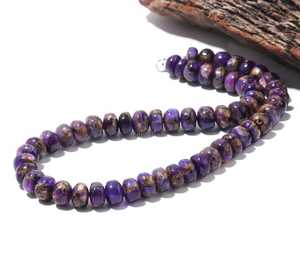 Collar de cuentas de amatista y cobre raro, hecho a mano, elegante collar de piedras preciosas, regalo de amatista para ella y para amantes de la joyería. - Product Image 6