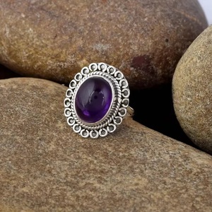 Hermoso Anillo de Amatista Púrpura, Plata de Ley 925, Hecho a Mano, Diseño Boho, Anillo Apilable, Proveedor Mayorista de Fábrica - Product Image 6