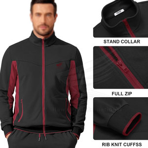 Survêtement zippé pour homme, décontracté, hiver, uni, 100% coton, léger, confortable, adapté à une utilisation toute la journée, personnalisable - Product Image 3