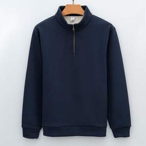 <b>Men's</b> Zip-Up Polar <b>Fleece</b> Pullover Sweatshirt-Custom Logo Thick Warm Stand Collar Long Sleeve Casual Outdoor Hiking <b>Top</b> - Product Image 1