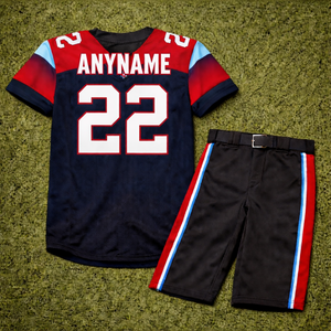 Uniforme de football américain, manches courtes, col en V, sangle réglable, séchage rapide, respirant, 100% polyester - Product Image 3