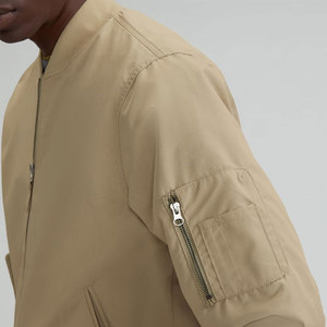 Blouson bomber en polaire bleu marine pour homme, 100% polyester, imprimé lumineux, résistant au vent et à l'eau, fermeture éclair, col montant, coupe classique - Product Image 4