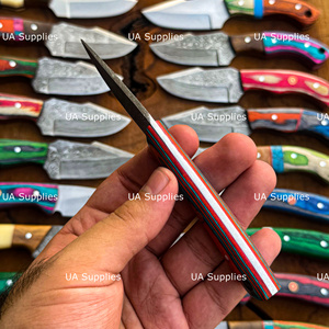 มีดทำมือระดับพรีเมียม UA Supplies สำหรับงานอุตสาหกรรม มีดล่าสัตว์ ดามัสกัสสตีล ด้ามไม้ ใบมีดคงที่ มีดสำหรับกิจกรรมกลางแจ้ง - Product Image 3