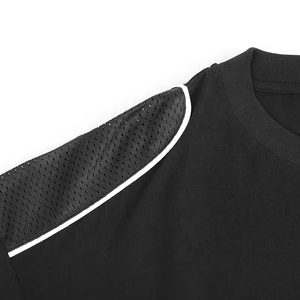 Custom Short Sleeve T Shirt Contrast <b>Piped</b> Panel with mesh fabric Custom Men's Printed Tshirts Casual Color Block T-shirt - Product Image 2