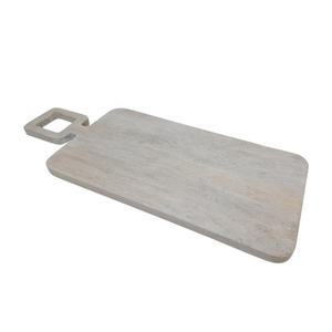 Planche à découper rectangulaire en bois sculptée à la main avec poignée, motif floral, plateau à fromage, artisanat indien - Product Image 3