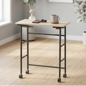 Table d'appoint pliable en métal moderne et robuste, facile à nettoyer, pour la cuisine et le salon - Product Image 1