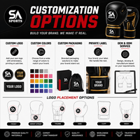 Gants de boxe de compétition professionnels en cuir de qualité supérieure, finition métallique imperméable, violet et or, à lacets, SA Sports.