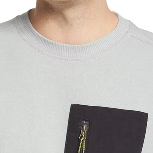 Sudadera de Cuello Redondo para Hombre, Color Gris Claro, Corte Regular, Tejido Transpirable, Estilo Casual de Otoño, 100% Algodón, Diseño con Bolsillo - Product Image 6