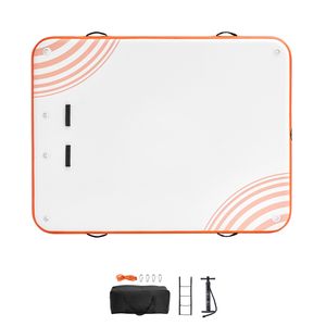 Piattaforma Galleggiante Gonfiabile 8x6FT con Tappetino Antiscivolo e Scaletta Rimovibile - Portatile per Mare e Occasioni di Festa - Product Image 1