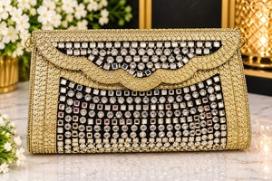 <b>Pearl</b> Rhinestone Mosaic <b>Clutch</b> Bag Evening Purse Floral Embellished Velvet Lining Clasp Closure Women's Mini Handbag for Party - Product Image 2
