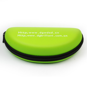 Estuche rígido protector para gafas con cremallera de cuero PU al por mayor, estuche de EVA - Product Image 2