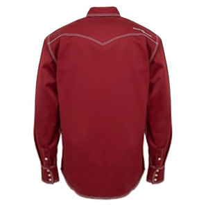 Unisex Red Cotton Waterproof Plus Size Western <b>Shirt</b> with Contrast Stitching Chest Pockets Work Fashion Style Fr <b>Welding</b> <b>Shirts</b> - Product Image 2