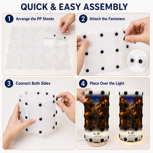 โคมไฟตั้งโต๊ะ DIY PP ของที่ระลึก JIUFEN พร้อมโคมไฟพิมพ์ลายตามสั่ง ดีไซน์แบบ Snap-Fit และฐานไฟไม้ LED - Product Image 5