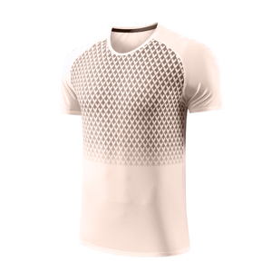 Camiseta de Tenis para Hombre, Manga Corta, Cuello Redondo, Patrón Geométrico Sublimado, Poliéster que Absorbe la Humedad, Corte Ajustado, Ropa de Verano - Product Image 5