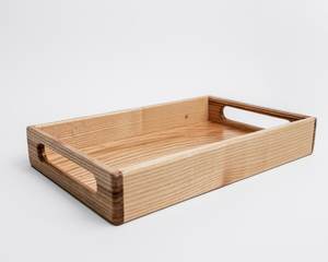 Grand plateau de service vintage en bois, artisanal et ancien - Product Image 2