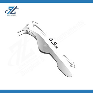 Gold Plated Eyelash <b>Applicator</b> Tweezers Stainless Steel Lash Extension Tool for Mink Strip Lashes Private <b>Label</b> Precision Beauty - Product Image 2