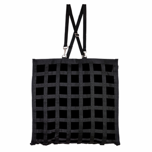 Premium Black Nylon Horse Hay <b>Bag</b> Slow Feed Hay <b>Net</b> Large Capacity Adjustable Strap Durable Stable Feeding <b>Bag</b> Heavy Duty - Product Image 1