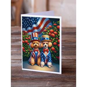 All American Poodle Whimsical A7 Tarjetas de felicitación Paquete de 8 tarjetas de nota en blanco con sobres Tamaño 5x7 - Product Image 2