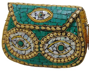 Factory Direct Wholesale Classic Design Handmade Beaded Mosaic Stone Metal <b>Frame</b> Box Evening Bags Clutch Bag Party Banquet Prom - Product Image 1