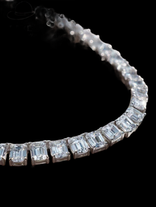 Luxury Moissanite Choker <b>Necklace</b> Round Brilliant Cut 18K <b>Solid</b> Gold Channel Setting Women's Wedding Jewelry - Product Image 2