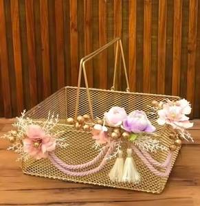 Cesta de regalo metálica para eventos, cesta para guardar frutas y pan, cesta de regalo para catering. - Product Image 5
