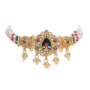 Parure de bijoux plaqué or en alliage, design géométrique tendance, avec zircon et perles d'imitation, style vintage, pour femme, idéale pour mariage - Product Image 4