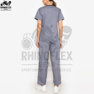 Tenue d'infirmière unisexe Dishang en polyester Dobby haute élasticité, à manches courtes, pour l'été, uniforme d'hôpital et de maison de retraite - Product Image 3