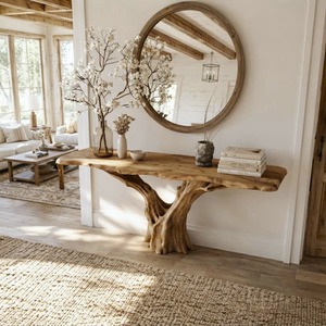 Viet Nam Supplier-Wood <b>Console</b> <b>Table</b> Modern Narrow Design Solid Wood Handmade Home Decor <b>for</b> Apartment and Hotel Use - Product Image 3